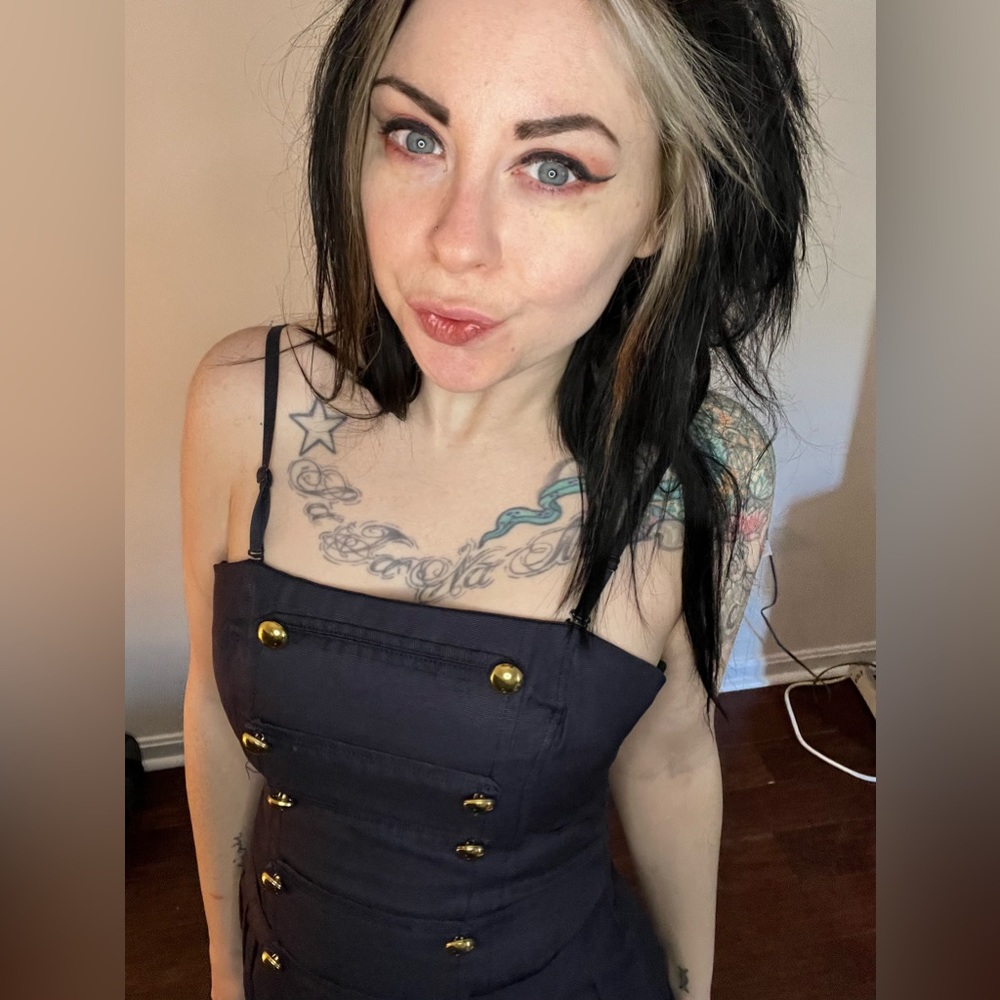 Twenty One navy faux denim sailor dress
